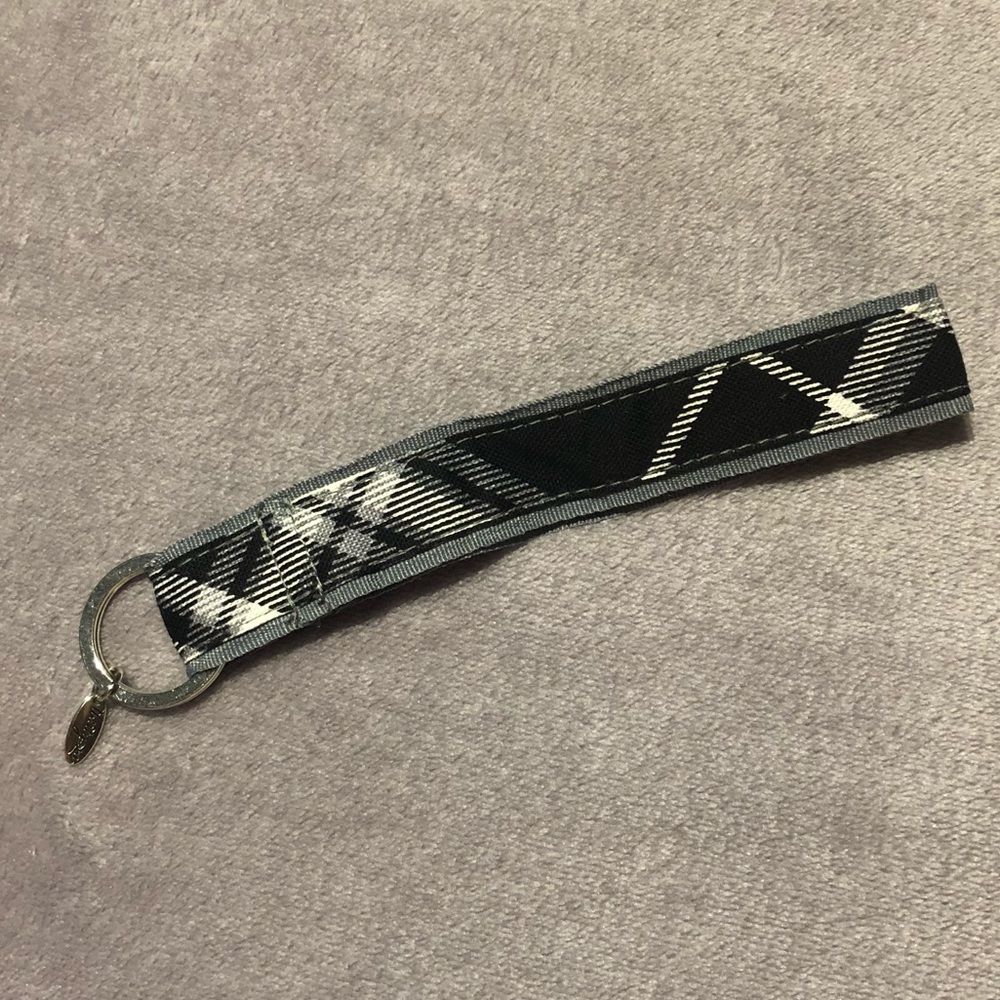 Black & White Plaid keychain holder